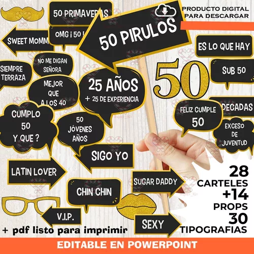 40 años Photo Booth Props Imprimible Cumple 40 años pdf printable -   España