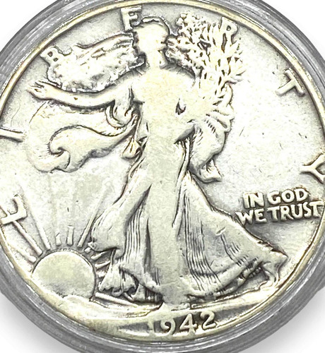 Moneda Estadounidense De Plata Medio Dólar Ley 720 Libertad (Usado)