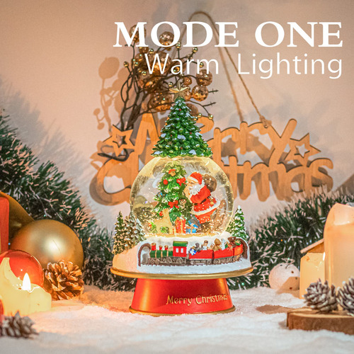 Globo De Nieve Navideño Con Luces Led Y Música