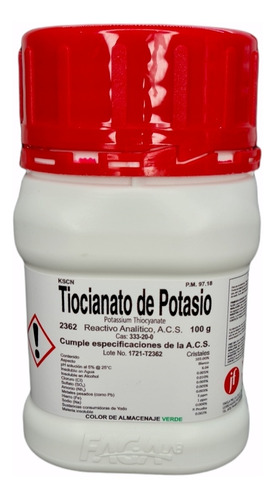 Tiocianato De Potasio R. A. 100g Fagalab 