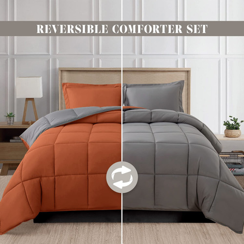 Juego De Edredón Reversible 3 Piezas Acogedor Y Suave