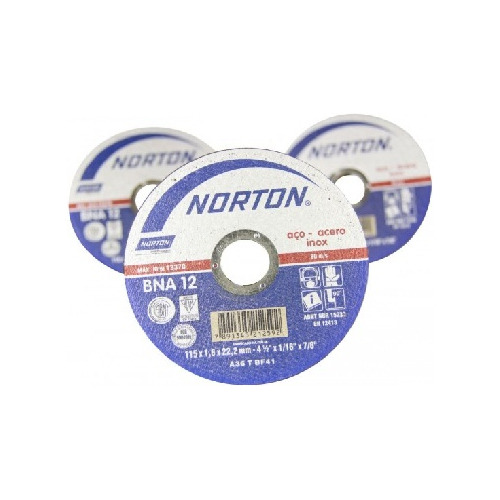 Disco De Corte Norton Inox Fino Bna12 4 1/2 X 1/16 X 7/8