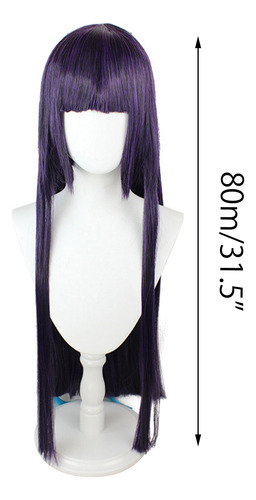 Peluca Para Cosplay, 80 Cm, Color Azul Oscuro, Trenzas Divid