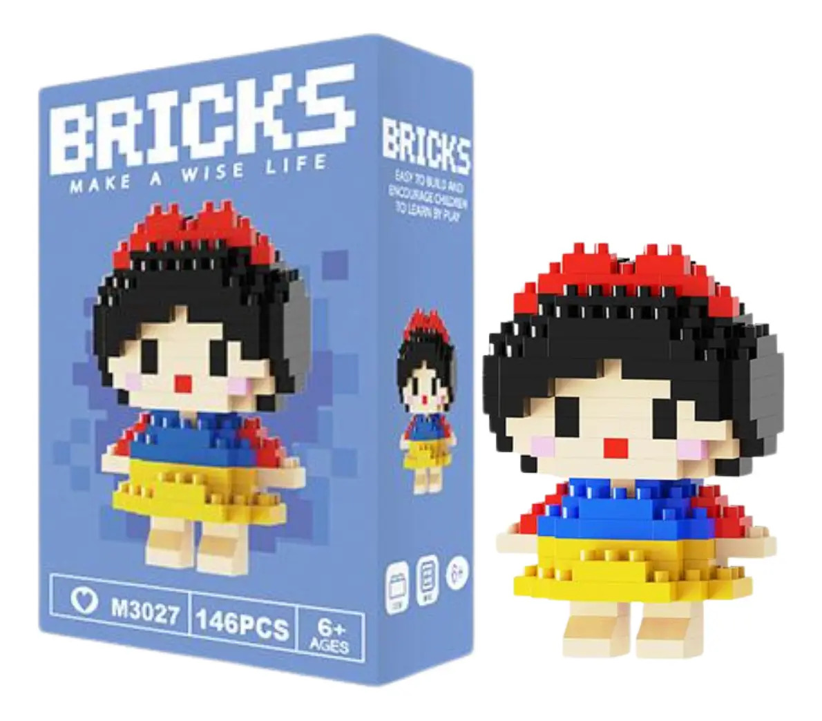Brinquedo Bloco De Montar Personagens Desenho Animado Quantidade De Peças 146 Versão Do Personagem Branca De Neve