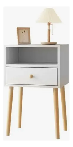 Mesita De Luz Mesa De Luz Kit X2 Ideal Calidad 1 Cajon Mate Blanco