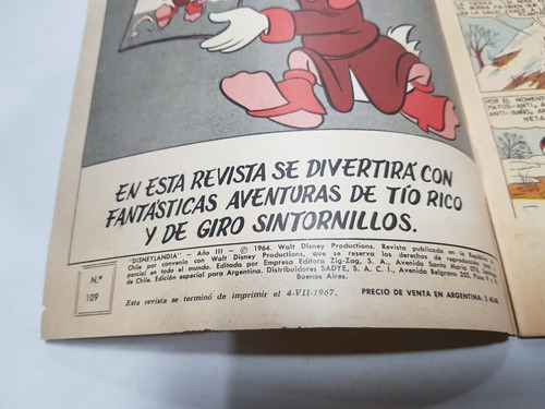 Imagen 4 de 8 de Revista Disneylandia N° 109 Zig Zag 1967 Impecable Mag 58629