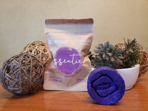 3 Pza Shampoo Orgánico Sólido Matizante Violeta Essentiel