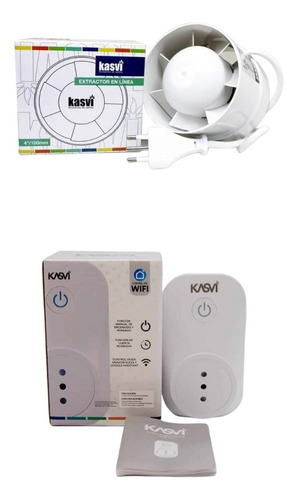 Kit Indoor Timer Wifi + Extractor 100mm Kasvi