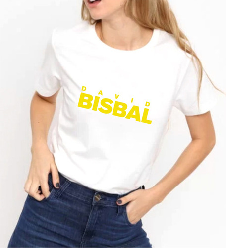 Remera Mujer Blanca Sublimada Personalizada David Bisbal