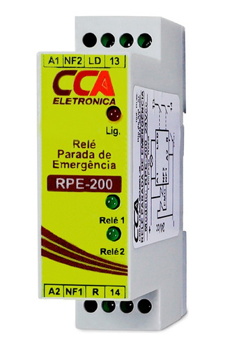 Relé De Parada De Emergência Rpe-200 24vcc 2 Entradas