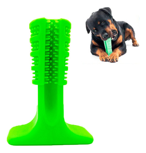 Mordedor Escova Dente Cachorro Brinquedo Resistente Grande Cor Verde