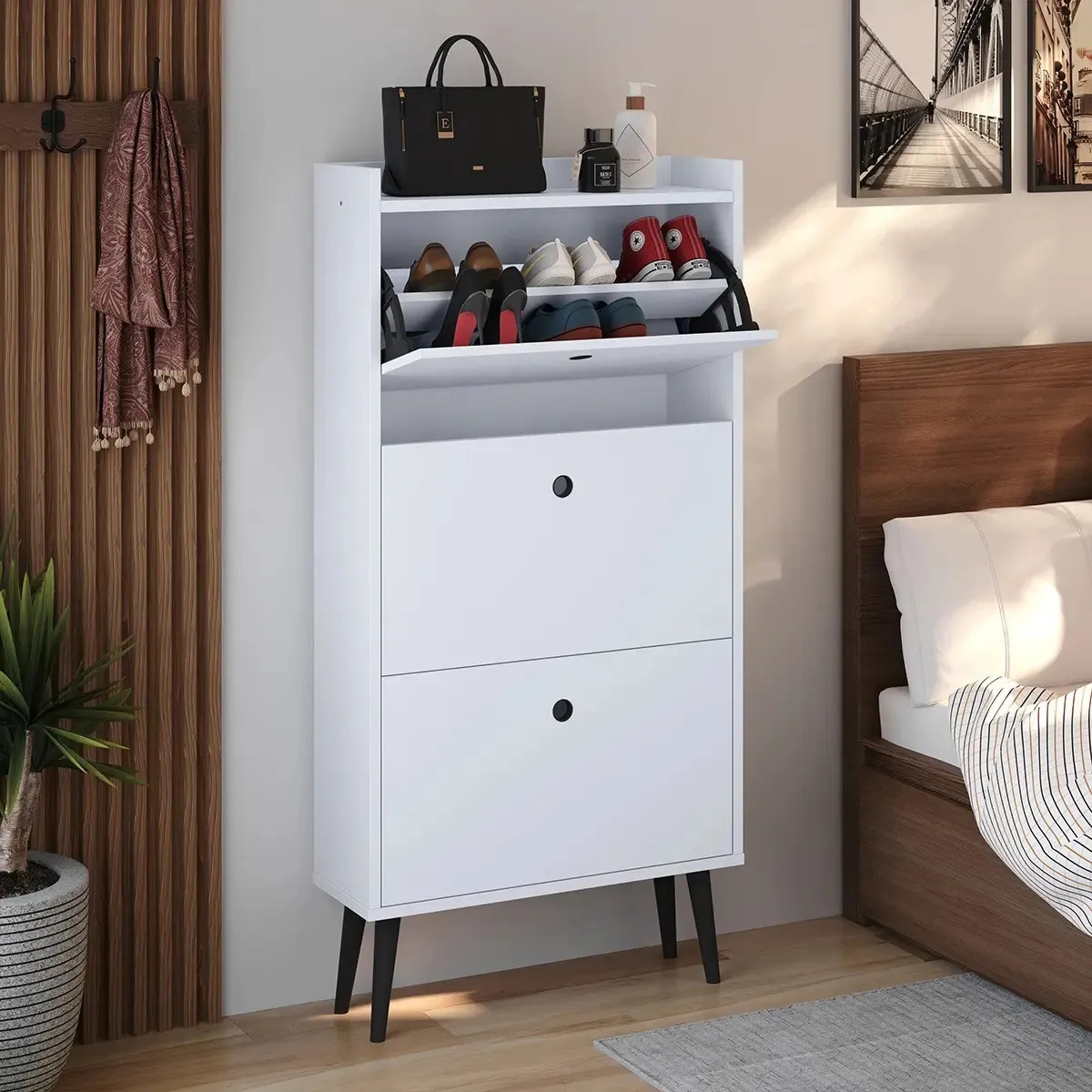 Sapateira Estante Organizadora Calçados Masculino Feminino Cor Branco