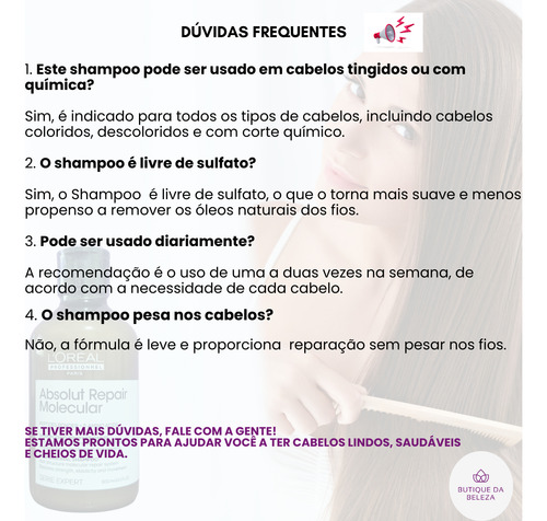 Shampoo Loreal Absolut Repair Molecular 300ml Reconstrução