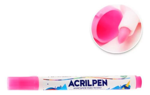 Caneta Para Tecido Acrilex Acrilpen Rosa