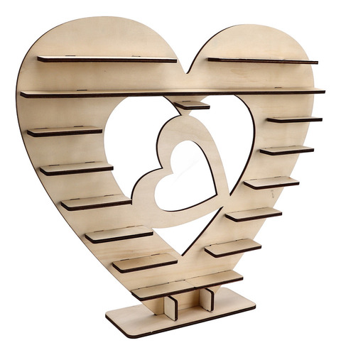 Soporte Para Magdalenas De Madera Con Forma De Corazón De Ch