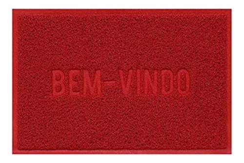 Capacho Vinilico Color Block Antiderrapante 60x40cm Uzoo Cor Vermelho