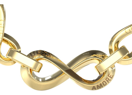 Pulsera Guess Amore Mujer Acero Inoxidable Dorado Diámetro 9 Cm Largo 18 Cm