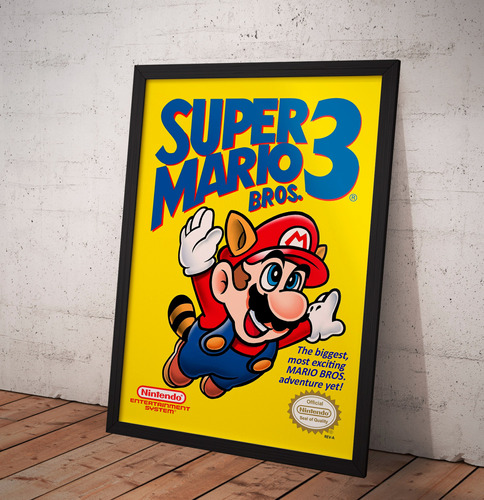 Cuadro Super Mario 3 30x40cm Marco Cn Vidrio Imprimetuposter