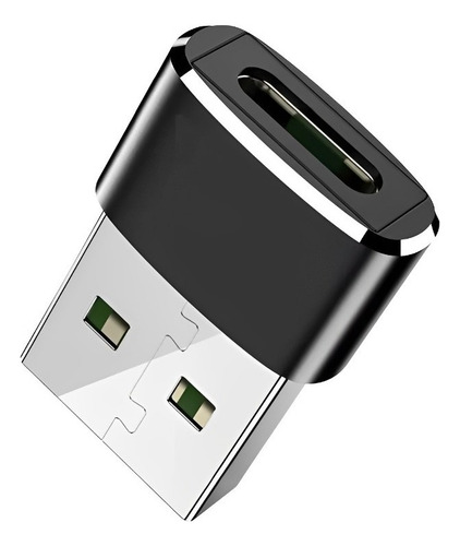 Adaptador Plug Usb 3.1 Tipo C Fêmea X Usb 2.0 Macho Cor Preto