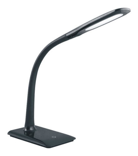 Lampara Escritorio Led Candil Velador Flip Dimerizable 7w Estructura Negro Pantalla Blanco Negro Negro