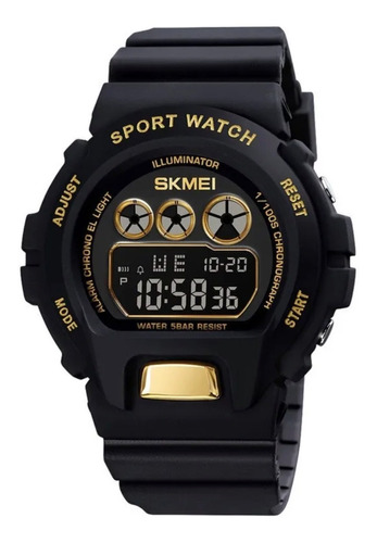 Reloj Deportivo Digital Dama Skmei 1775 Negro Dorado