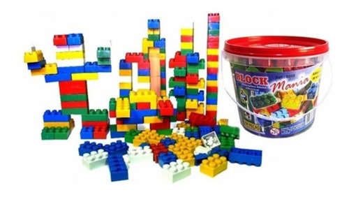 Blocos De Montar Balde Com 52 Pçs+racha Cuca E Massinha Kit