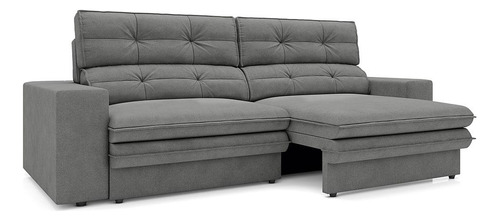 Sofa 5 Lugares Retratil E Reclinavel Pegasus 2,50m Cor Grafite