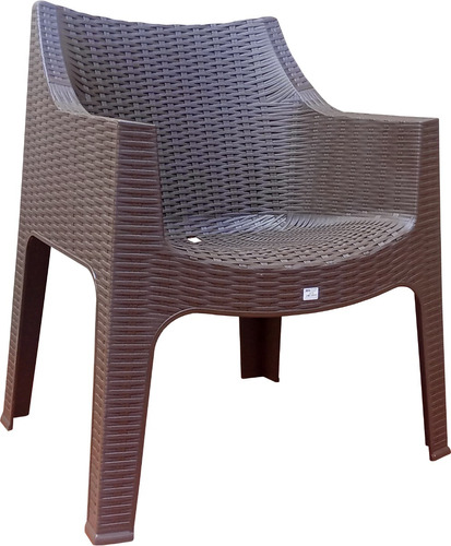 Silla Plástica Poltrona Malla Tejida Estilo Rattan Duraplas