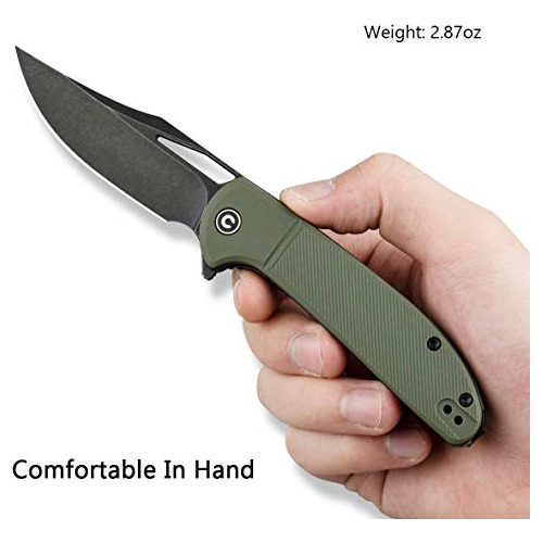 Civivi Ortis Flipper Pocket Knife, 3.25 Black Stonewashed 9c