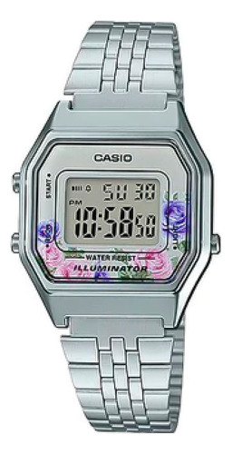 Reloj Dama Casio La680wa Flores Calendario Luz Cronómetro