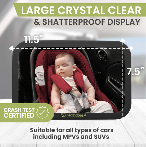 Espejo Grande Inastillable Para Coche De Bebé, Espejo De Seg