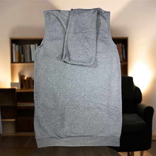 Chaleco Dama Largo Sin Mangas Capucha Bolsillos Casual Moda