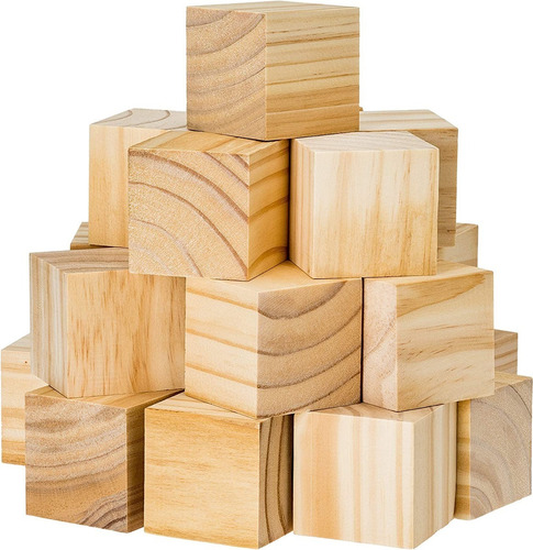 Cubos De Madera Decorativo Manualidades Adornos 6x6cm. 20pz