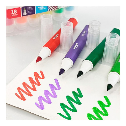 Marcador De Brocha 18 Colores A Base De Agua Estuche Pointer