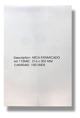 Micas Para Enmicadora A4 175mic