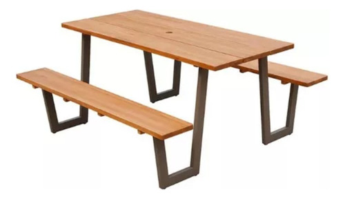 Mesa De Jardín Tipo Picnic De Madera Para Exterior