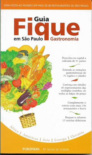 Livro Guia Fique Em São Paulo Gastronomia