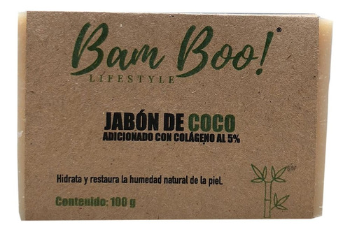 Jabón Coco Con Colágeno 100 Gr Bam Boo! Lifestyle