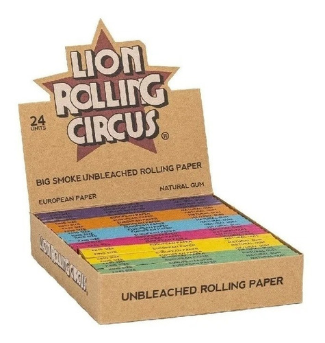 Imagen 1 de 3 de  Papel Sedas Lion Rolling Circus Unbleached Ks Caja 24 Unid
