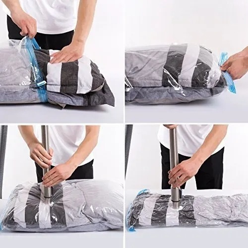 Imagen 2 de 8 de Bolsa De Vacio Para Ropa Organizadora 90x130 Cm