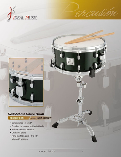 Redoblante Ideal Music  Snare Drum Con Paral