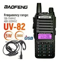 Comprar Rádio Comunicador Ht Walk Talk Baofeng Dual Band Uv-82 Bandas De Freqüência Vhf 144-148mhz E Uhf 420-450mhz Cor Preto