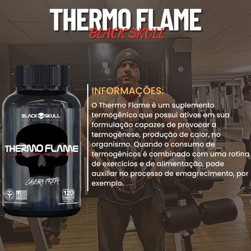 Thermo Flame TermogĂȘnico Pote Com 120 Tabletes - Black Skull