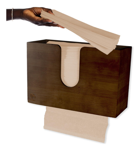 Dispensador De Bambu Multiuso Para Toallas De Papel, Para Mo