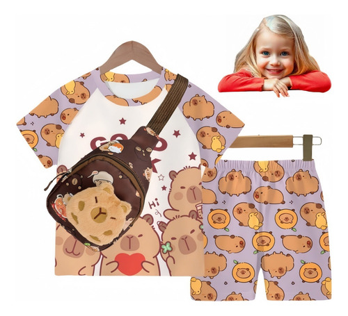 Conjunto De Ropa Deportiva Con Estampado De Capibara Para Ni