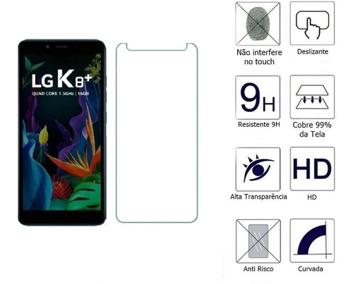 Pelicula De Vidro Temperado Para LG K8 Plus Envio Imediato 