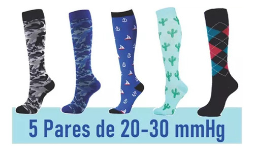 5 Pares Calcetines De Compresión Para Mujeres Y Hombres
