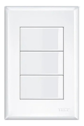 10 Interruptor Triplo Simples 4x2 16a Branco Evidence Fame