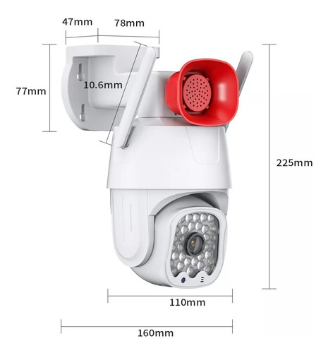 Imagen 5 de 10 de Camara Exterior Wifi Seguridad Ptz Audio Fhd + Sirena Alerta