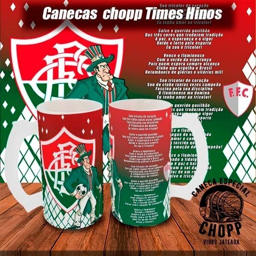 Artes Editáveis Canecas Chopp Times Futebol Hinos Mockups